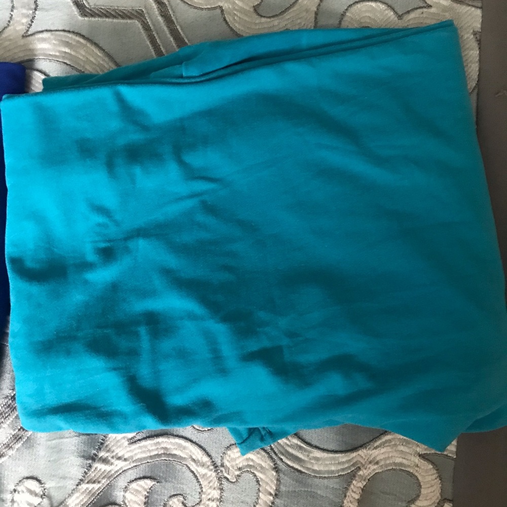 Teal blue solid leggings